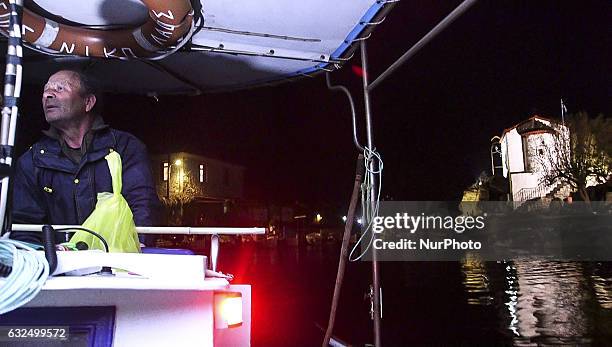 Images of the local fisherman in the tiny sea village Skala Sikamias, Thanasis Marmarinos, Greece, on 23 January 2017. He is saving refugees since...