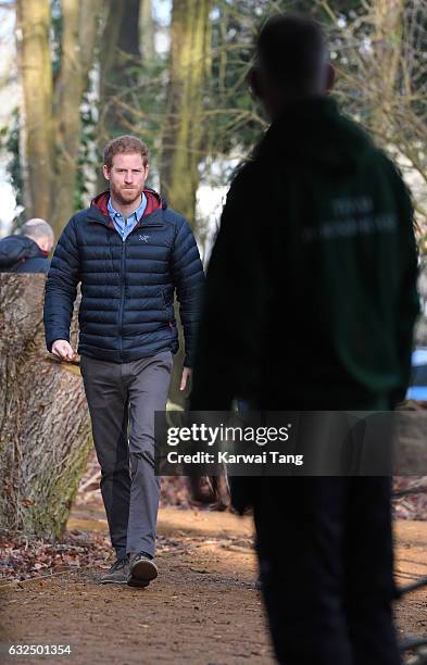 Prince Harry visits the Help for Heroes Recovery Centre at Tedworth House on January 23, 2017 in Wiltshire, England.