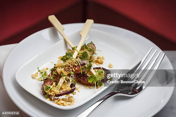 Baby octopus is pictured at SRV Restaurant in Boston's South End on Jan. 26, 2016.