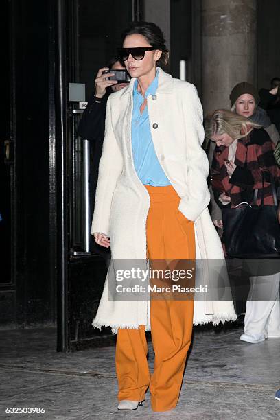 Victoria Beckham is seen on January 23, 2017 in Paris, France.