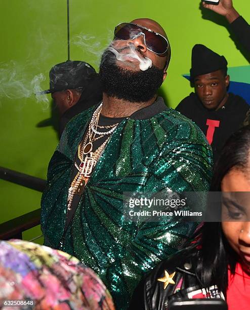 Rapper Rick Ross attends The Rick Ross Birthday Bash at XS Lounge on January 23, 2017 in Atlanta, Georgia.