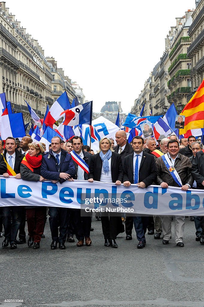 French far right FN rally for president Marine Le Pen