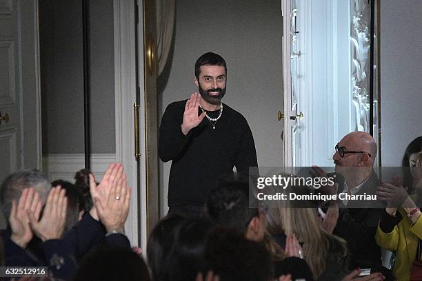 Fashion designer Giambattista Valli walks the runway during the Giambattista Valli Haute Couture Spring Summer 2017 show as part of Paris Fashion...