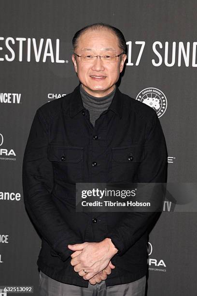 Dr. Jim Yong Kim attends the "Bending The Arc" Premiere at Library Center Theater on January 23, 2017 in Park City, Utah.