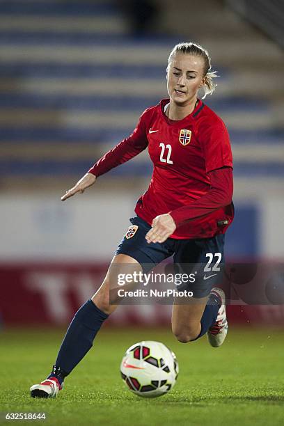 Anja Sonstevold during the preseason friendly match between national women's Engalnd vs. Norway in Pinatar Arena, San Pedro del Pinatar, Murcia,...