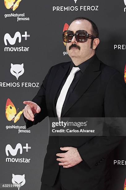 Actor Carlos Areces attends the Feroz cinema awards 2016 at the Duques de Pastrana Palace on January 23, 2017 in Madrid, Spain.