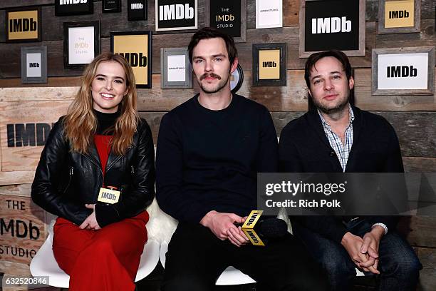 Actors Zoey Deutch, Nicholas Hoult, and director Danny Strong of 'Rebel in the Rye' attend The IMDb Studio featuring the Filmmaker Discovery Lounge,...