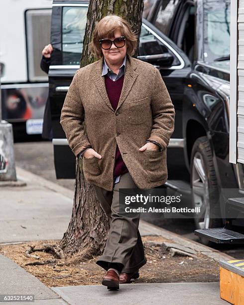 Melissa McCarthy is seen filming 'Can You Ever Forgive Me' on January 23, 2017 in New York, New York.