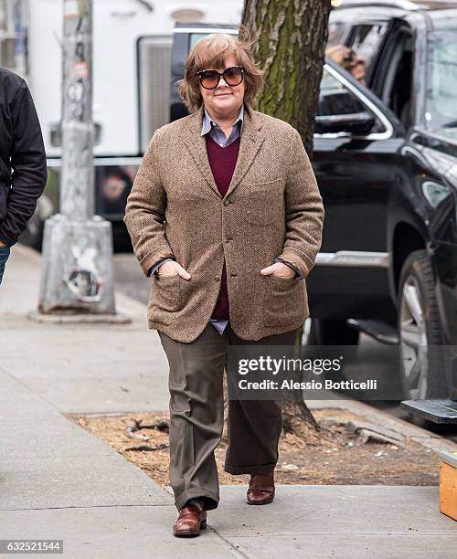 Melissa McCarthy is seen filming 'Can You Ever Forgive Me' on January 23, 2017 in New York, New York.