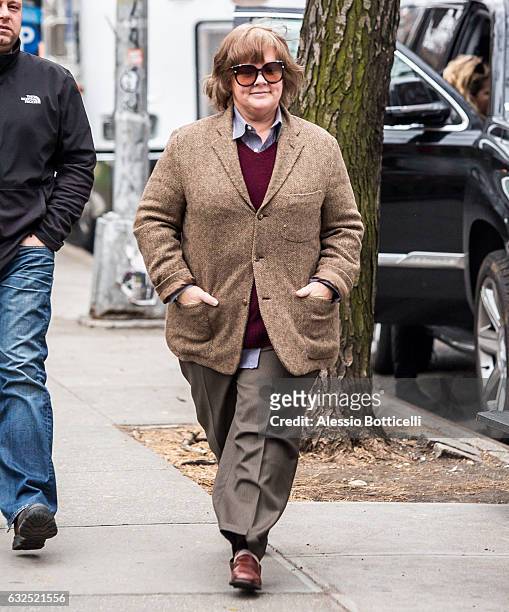 Melissa McCarthy is seen filming 'Can You Ever Forgive Me' on January 23, 2017 in New York, New York.