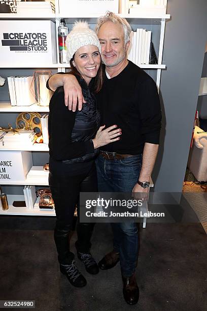 Amy Landecker and Bradley Whitford attend the Creators League Studio At 2017 Sundance Film Festival - Day 5 at PepsiCo's Creators League Studio at...