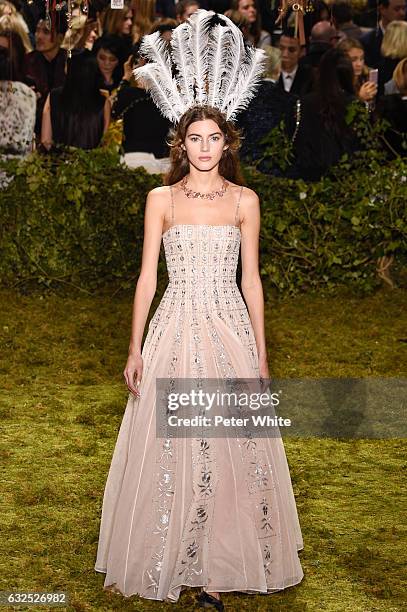 Valery Kaufman walks the runway during the Christian Dior Spring Summer 2017 show as part of Paris Fashion Week on January 23, 2017 in Paris, France.