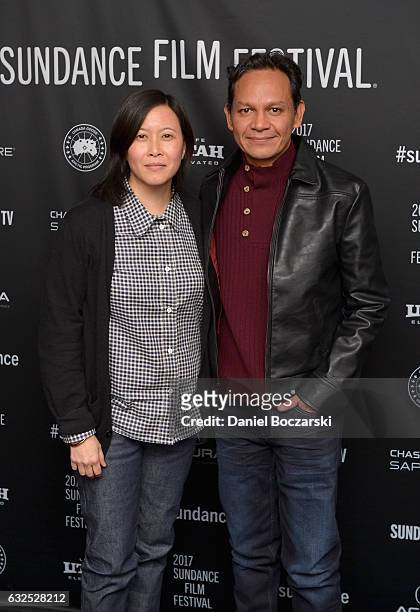 Sundance Film Festival Senior Programmer Kim Yutani and director Ernesto Contreras attend "Sueno En Otro Idioma " Premiere at Prospector Square on...