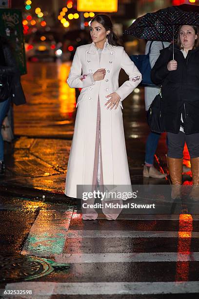 Olivia Culpo is seen in Midtown on January 23, 2017 in New York City.