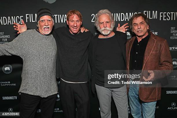 Bill Kreutzmann, Eric Eisner, Bob Weir, and Mickey Hart attend the premiere of Amazon Studios' "Long Strange Trip" at the 2017 Sundance Film Festival...