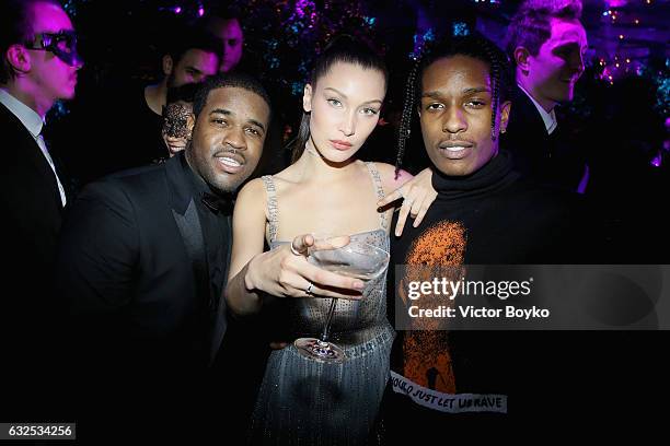 Rocky, ASAP Ferg, and Bella Hadid attend the Christian Dior Haute Couture Spring Summer 2017 Bal Masque as part of Paris Fashion Week on January 23,...