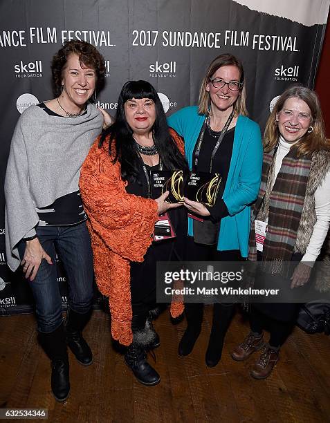 Sandy Herz, Lynette Wallworth, Nicole Newnham, and Sally R. Osberg attend the Stories of Change Reception at High West Distillery on January 23, 2017...