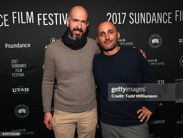 Comedy Development Executive at Amazon Studios Dan Seligmann and director Amir Bar-Lev attend the premiere of Amazon Studios' "Long Strange Trip" at...