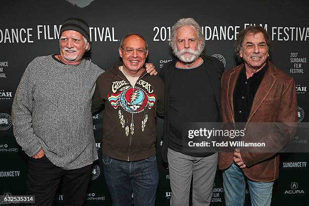 Bill Kreutzmann, Alex Blavatnik, Bob Weir, and Mickey Hart attend the premiere of Amazon Studios' "Long Strange Trip" at the 2017 Sundance Film...