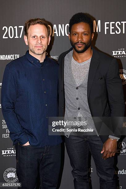 Director Matt Ruskin and actor Luke Forbes attend the "Crown Heights" Premiere at Library Center Theater on January 23, 2017 in Park City, Utah.