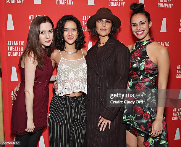 Actresses Talene Monahon, Yadira Guevara-Prip, Lisa Ramirez and Analisa Velez attend the "Tell Hector I Miss Him" Opening Night Party at Jake's...