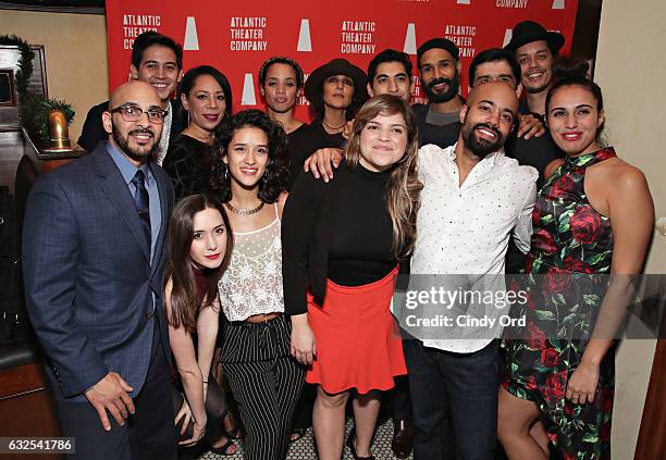 Cast/ Creative attend "Tell Hector I Miss Him" Opening Night Party at Jake's Saloon on January 23, 2017 in New York City.