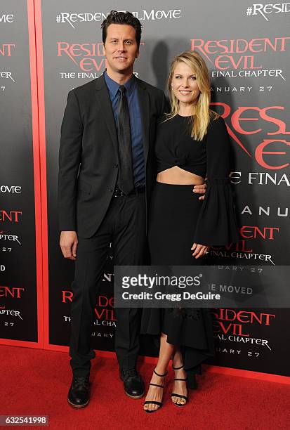 Actress Ali Larter and husband Hayes MacArthur arrive at the premiere of Sony Pictures Releasing's "Resident Evil: The Final Chapter" at Regal LA...