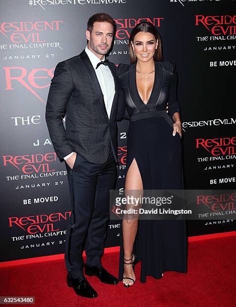 Actors William Levy and Elizabeth Gutierrez attend the premiere of Sony Pictures Releasing's "Resident Evil: The Final Chapter" at Regal LA Live: A...