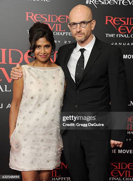 Producer Jeremy Bolt and Anoja Dias Bolt arrive at the premiere of Sony Pictures Releasing's "Resident Evil: The Final Chapter" at Regal LA Live: A...