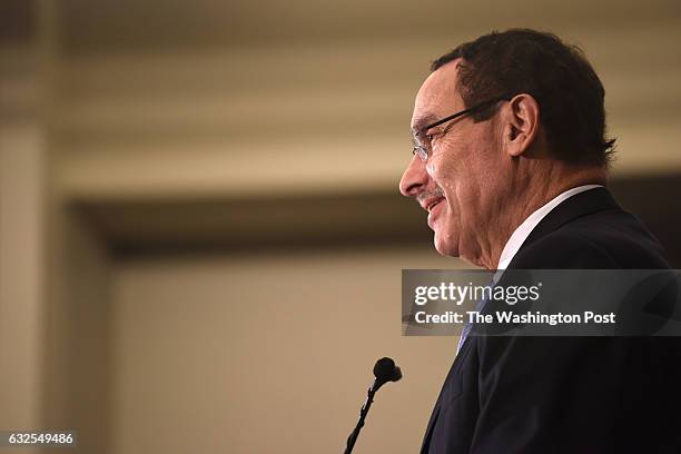 Vincent C. Gray of DC Ward Seven speaks during a swearing in ceremony in Washington DC on January 2, 2017. The new DC City Council was sworn in at a...