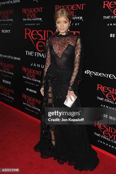 Actress Rola arrives at the Los Angeles premiere "Resident Evil: The Final Chapter" at Regal LA Live: A Barco Innovation Center on January 23, 2017...