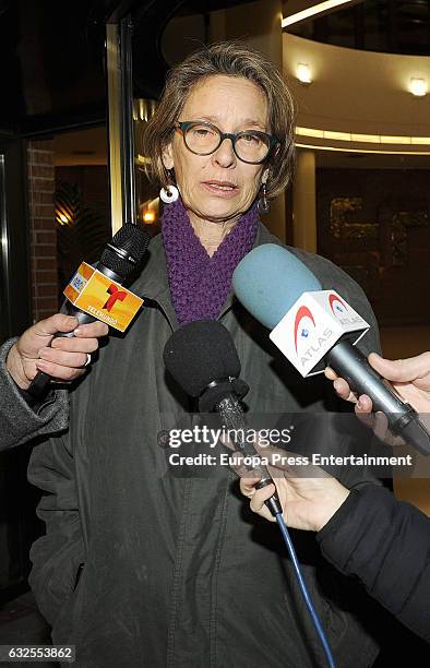 Bimba Bose's aunt Paola Dominguin attends the funeral chapel for Bimba Bose on January 24, 2017 in Madrid, Spain. Bimba Bose Died in Madrid at the...