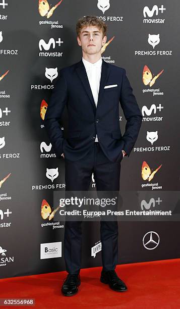 Patrick Criado attends the 2016 Feroz Cinema Awards at Duque de Patrana Palace on January 23, 2017 in Madrid, Spain.