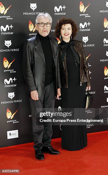 Actor Jose Sacristan and Amparo Pascual attend the 2016 Feroz Cinema Awards at Duque de Patrana Palace on January 23, 2017 in Madrid, Spain.