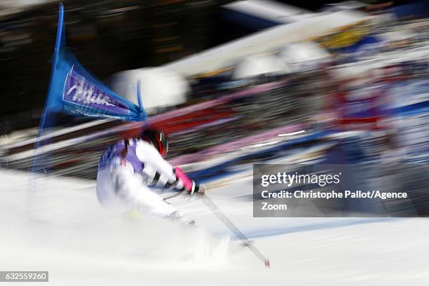 Macarena Simari Birkner of Argentina in action during the Audi FIS Alpine Ski World Cup Women's Giant Slalom on January 24, 2017 in Kronplatz, Italy