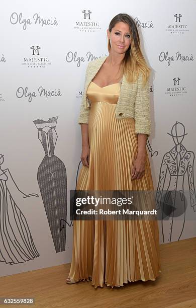 Elisabeth Reyes poses during a photocall for the latest collection by Olga Macia at the Hotel Majestic on January 24, 2017 in Barcelona, Spain.