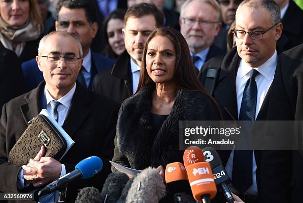 Lead claimant Gina Miller speaks outside the Supreme Court in Parliament Square following a majority ruling against the government, on January 24,...