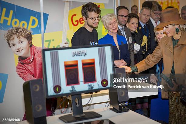 Queen Maxima opens the national education exhibition in the Jaarbeurs Utrecht on January 24, 2017 in The Hague, Netherlands. At the exhibition the...