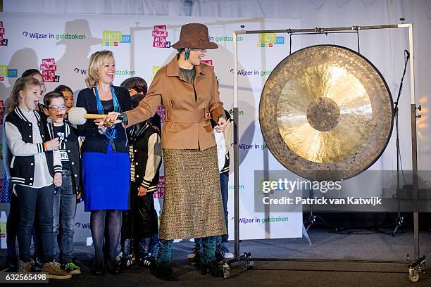 Queen Maxima opens the national education exhibition in the Jaarbeurs Utrecht on January 24, 2017 in The Hague, Netherlands. At the exhibition the...