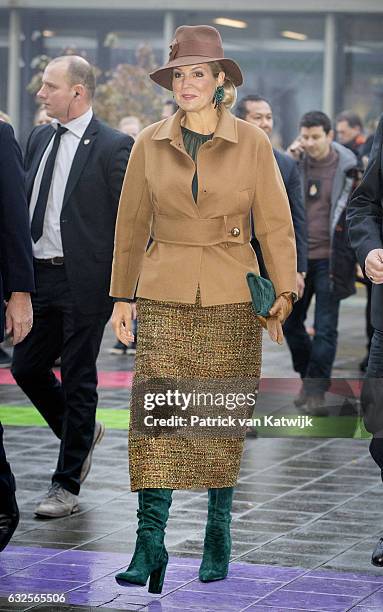 Queen Maxima opens the national education exhibition in the Jaarbeurs Utrecht on January 24, 2017 in The Hague, Netherlands. At the exhibition the...
