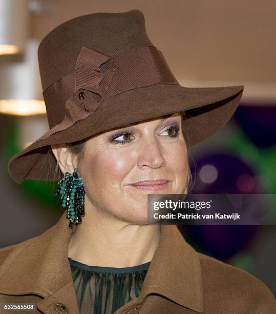 Queen Maxima opens the national education exhibition in the Jaarbeurs Utrecht on January 24, 2017 in The Hague, Netherlands. At the exhibition the...