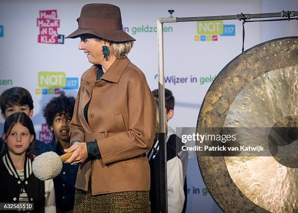 Queen Maxima opens the national education exhibition in the Jaarbeurs Utrecht on January 24, 2017 in The Hague, Netherlands. At the exhibition the...