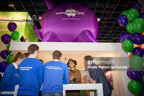 Queen Maxima opens the national education exhibition in the Jaarbeurs Utrecht on January 24, 2017 in The Hague, Netherlands. At the exhibition the...