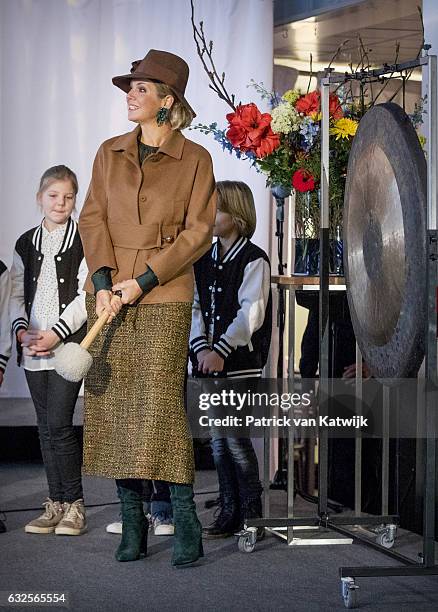 Queen Maxima opens the national education exhibition in the Jaarbeurs Utrecht on January 24, 2017 in The Hague, Netherlands. At the exhibition the...