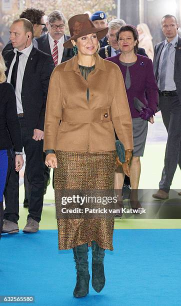 Queen Maxima opens the national education exhibition in the Jaarbeurs Utrecht on January 24, 2017 in The Hague, Netherlands. At the exhibition the...