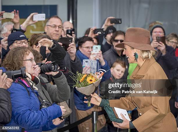 Queen Maxima opens the national education exhibition in the Jaarbeurs Utrecht on January 24, 2017 in The Hague, Netherlands. At the exhibition the...