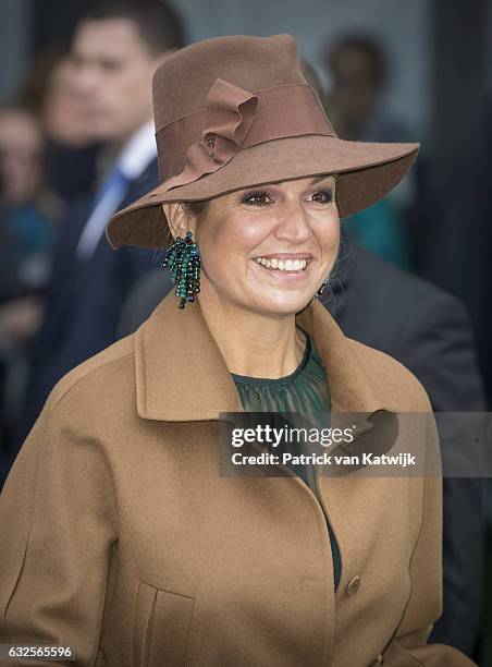 Queen Maxima opens the national education exhibition in the Jaarbeurs Utrecht on January 24, 2017 in The Hague, Netherlands. At the exhibition the...