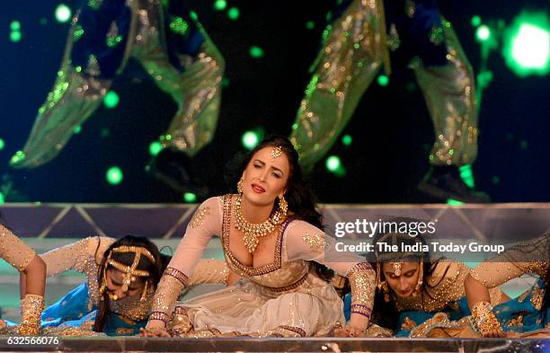 Elli Avram during the Umang Mumbai Police Show 2017 in Mumbai.