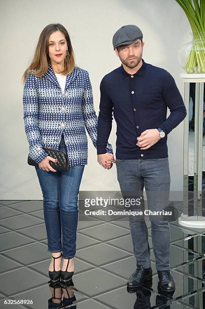 Alyson Paradis and Guilaume Gouix attend the Chanel Haute Couture Spring Summer 2017 show as part of Paris Fashion Week on January 24, 2017 in Paris,...