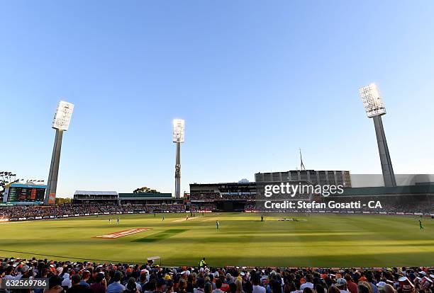 General view of the WACA during the Big Bash League match between the Perth Scorchers and the Melbourne Stars at the WACA on January 24, 2017 in...